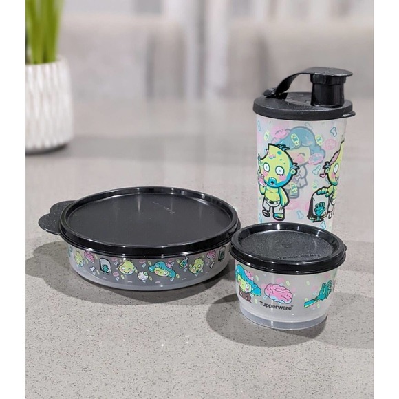 Tupperware Halloween Zombies Lunch Set 3 PCs Tumbler,Snack Cup, Wonder B… - Picture 3 of 5